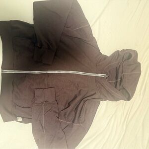 Vuori brown cropped zip up hoodie